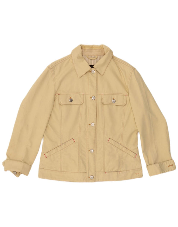 PAUL & SHARK Dame Yachting Denim Jacket UK 16 Stor Gul Bomuld