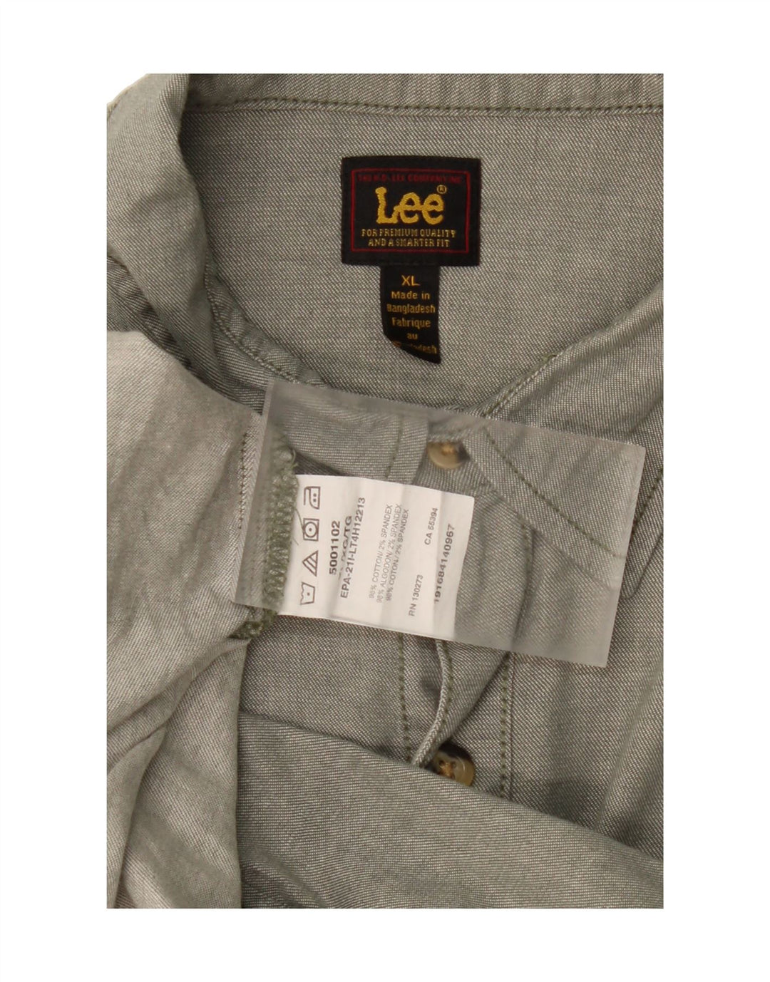 LEE Mens Shirt XL Grey Cotton Vintage Lee and Second-Hand Lee from Messina Hembry 