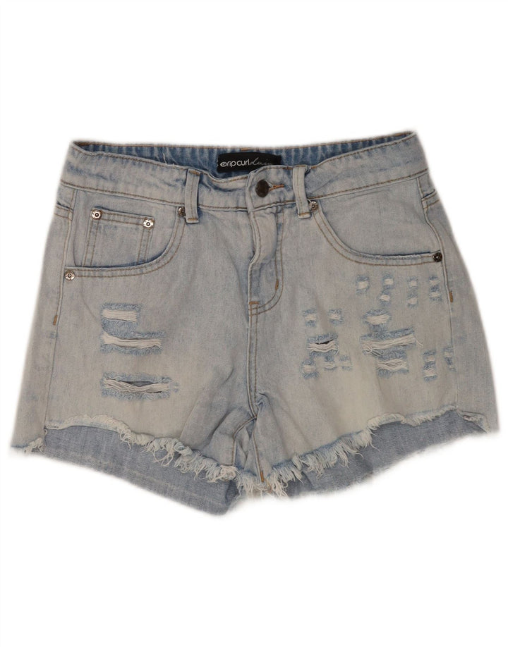 Rip Curl Womens Distressed Denim Shorts W24 XS Blå Bomuld