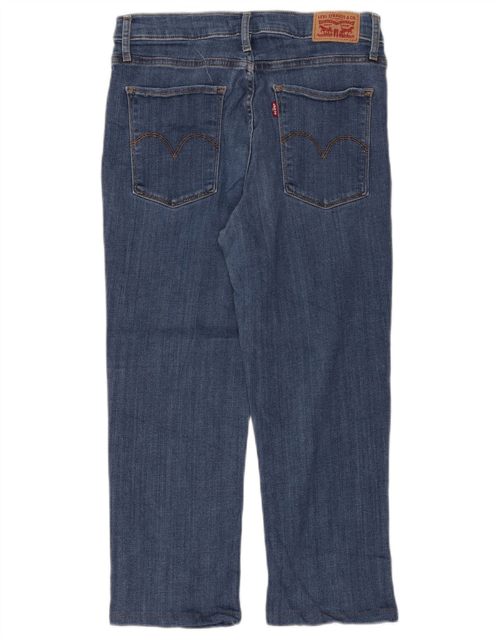 Levi's Dame 724 lige højtaljede cropped jeans W30 L22 blå bomuld