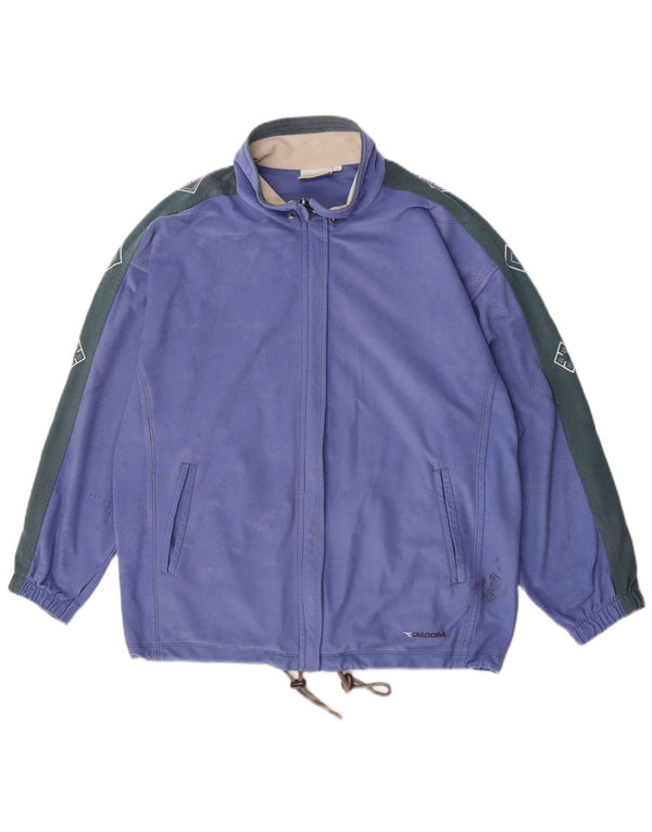 Diadora Dame Oversized grafisk træningsdragt Topjakke UK 10 Lille Lilla