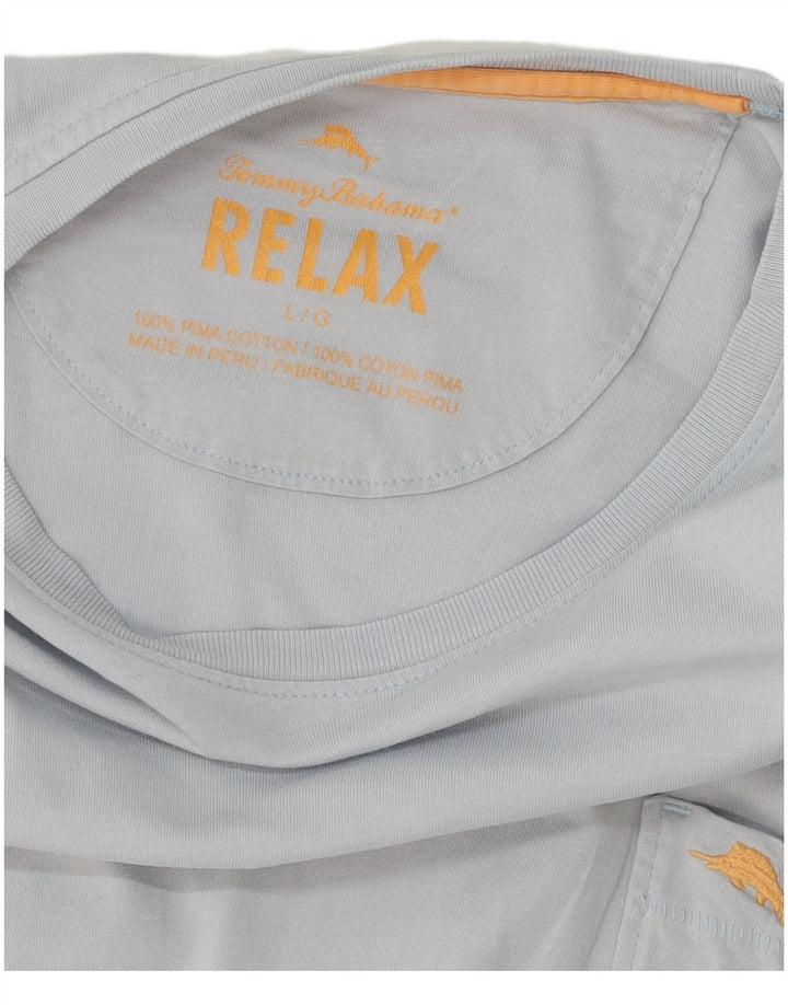 Tommy Bahama Herre Relaxed T-Shirt Top Stor Blå Bomuld