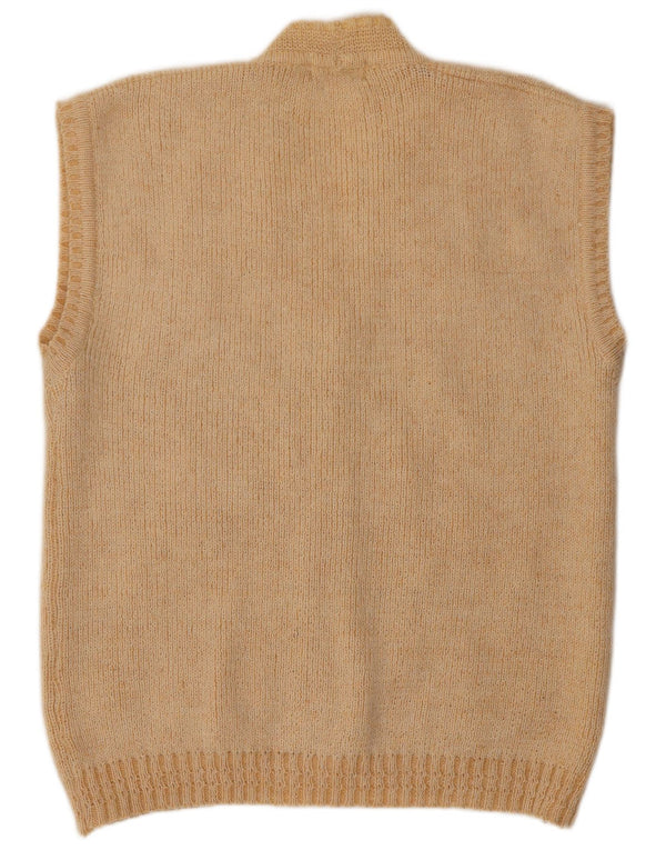 NAGPAL Dame ærmeløs cardigan sweater UK 16 Large Beige Floral