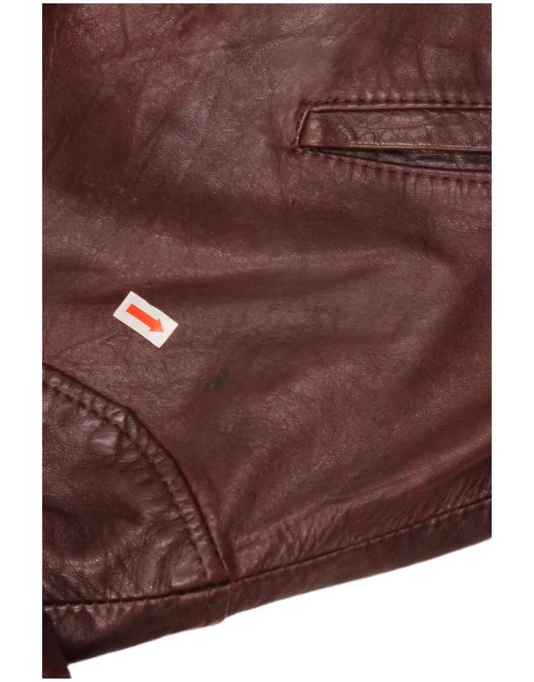 C&A Herre Læderjakke UK 38 Medium Burgundy Læder