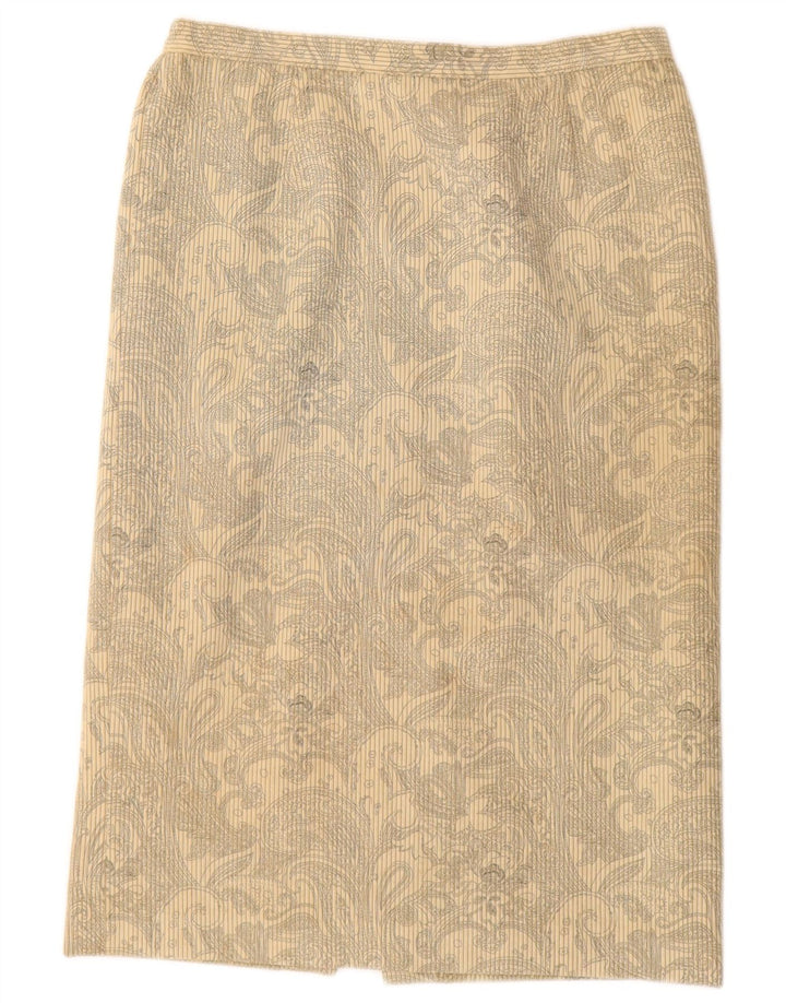 EASTEX Womens Corduroy lige nederdel UK 14 Medium Beige Floral Polyester