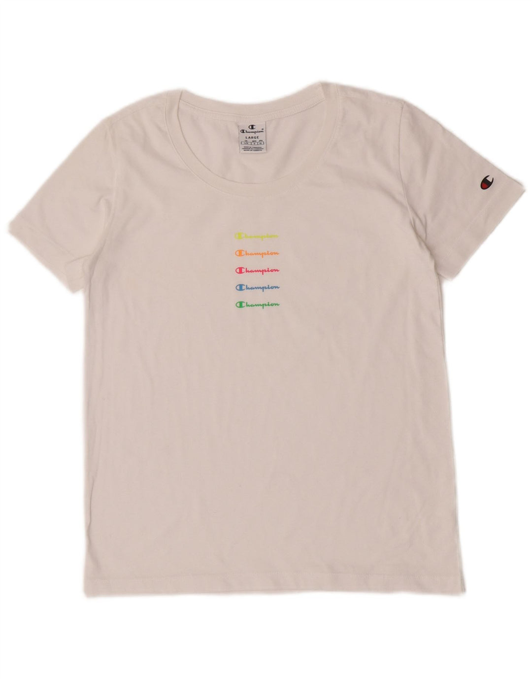 Champion Dame Grafisk T-Shirt Top UK 16 Large White