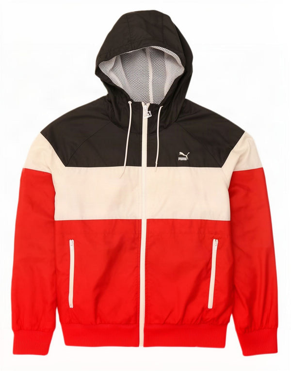 Puma Regnjakke med hætte til mænd UK 36 Small Multicolor Colourblock