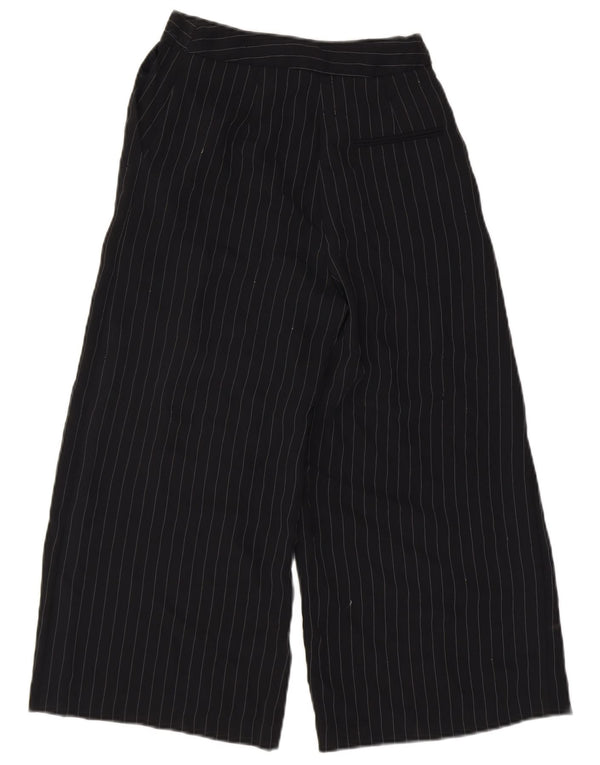 Topshop Dame Capri Bukser UK 8 Small W26 L22 Sort nålestribe