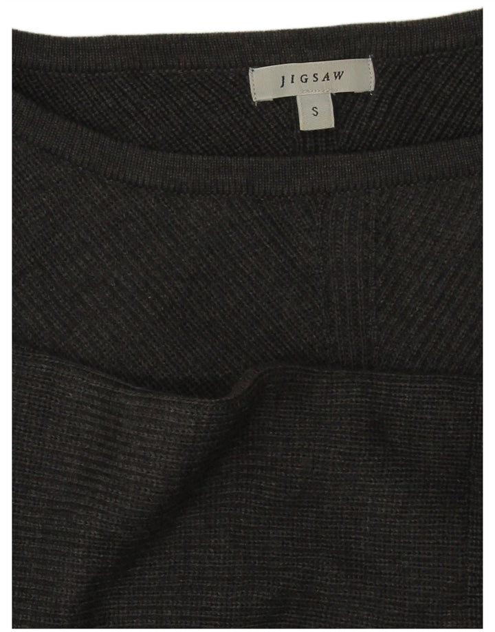 Jigsaw Dame 3/4-ærmet oversized jumperkjole UK 10 Small Grey Uld