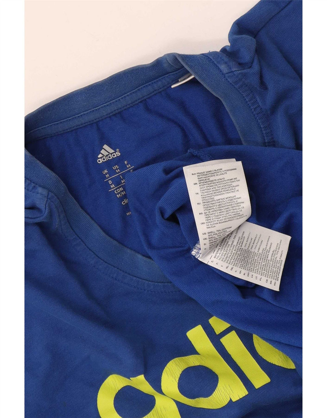 Adidas Herre Climalite grafisk T-shirt top mellemblå bomuld