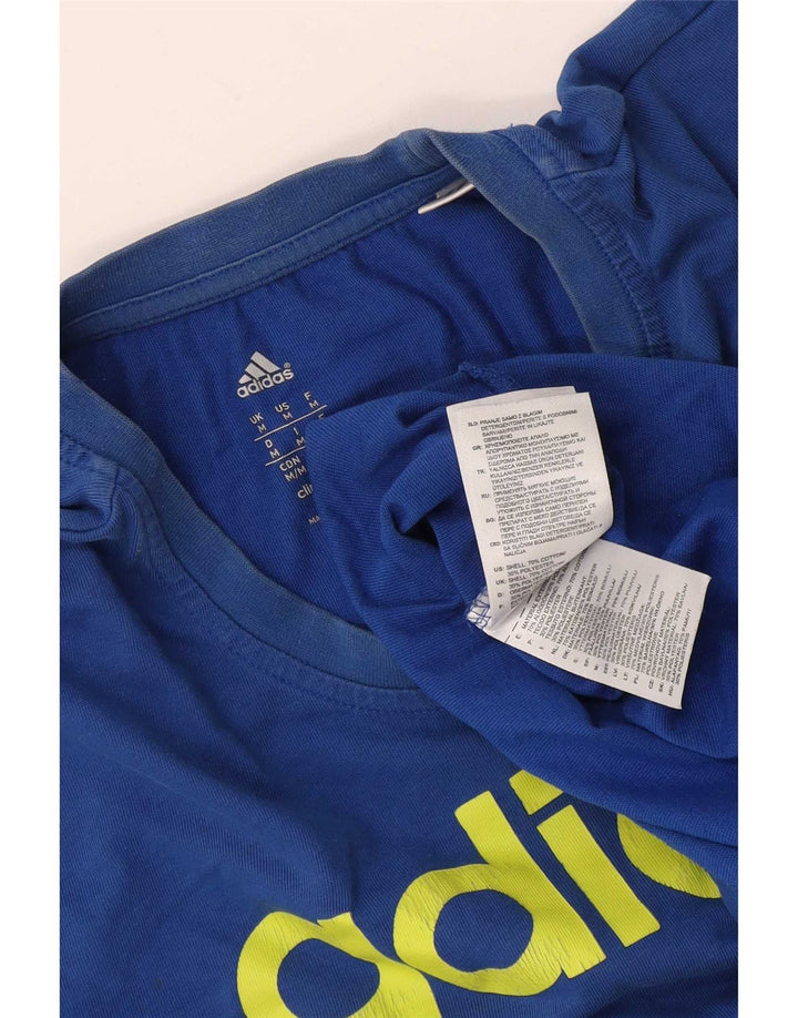 Adidas Herre Climalite grafisk T-shirt top mellemblå bomuld