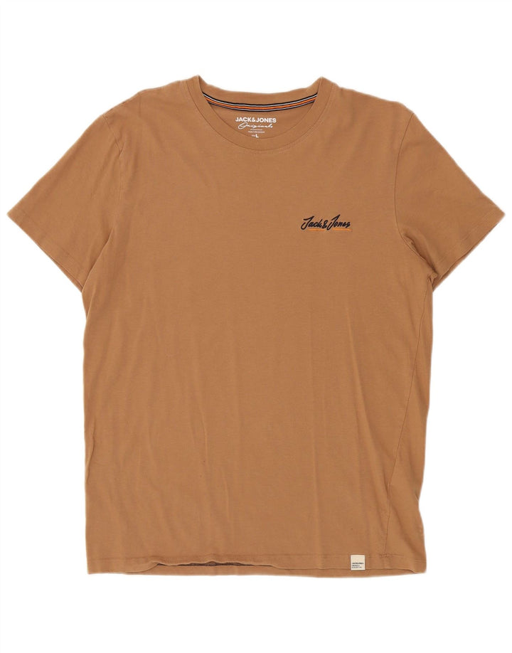 Jack & Jones Herre T-shirt Top Stor brun bomuld