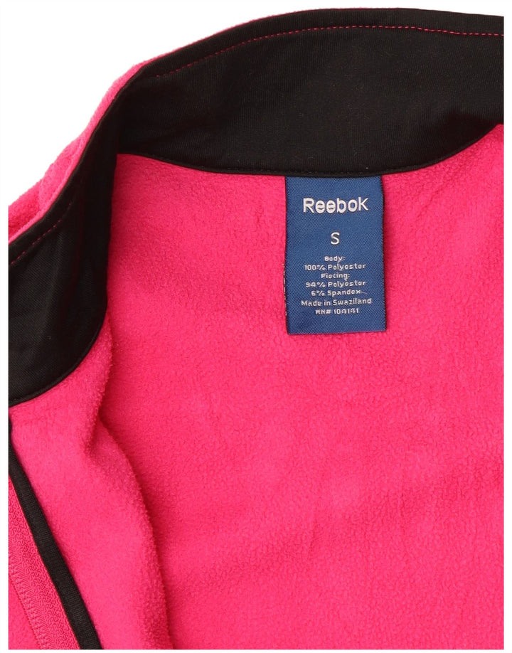 Reebok Fleecejakke til kvinder UK 10 Small Pink Colourblock Polyester