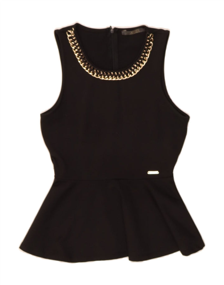 GUESS Womens Sleeveless Blouse Top UK 10 Small Black Polyester Vintage Guess and Second-Hand Guess from Messina Hembry 