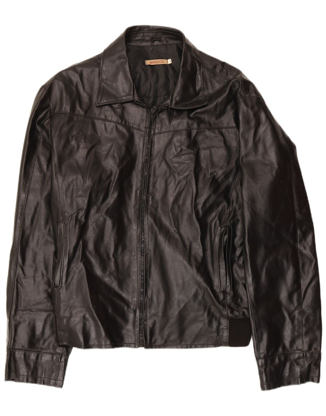 Vintage herre læderjakke UK 42 XL sort læder