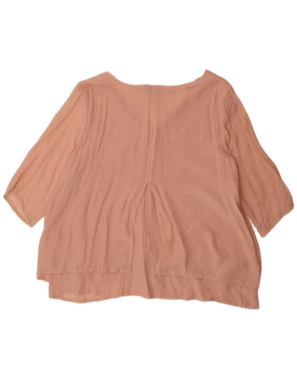 Marks & Spencer Dame Autograph Top 3/4 ærmer UK 18 XL Pink Viscose