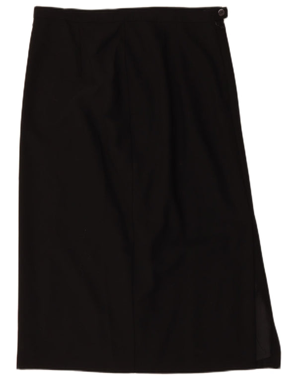 Marks & Spencer Midi lige nederdel til kvinder UK 18 XL W32 Black New Wool