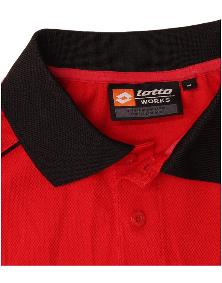 Lotto Herre Rugby Polo Shirt Medium Rød Colourblock Polyester