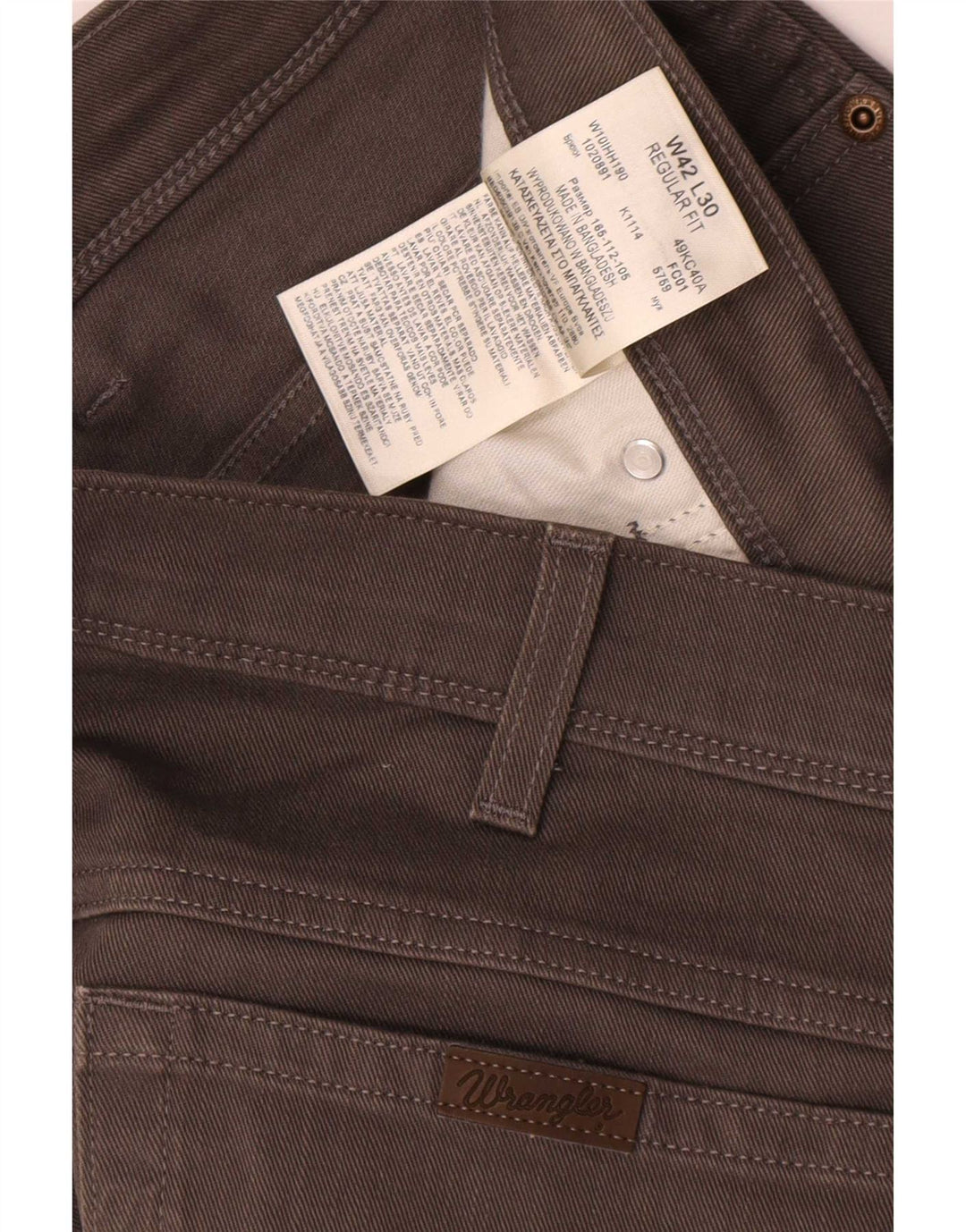Wrangler Herre Regular Fit Casual Bukser W42 L30 Grå Bomuld