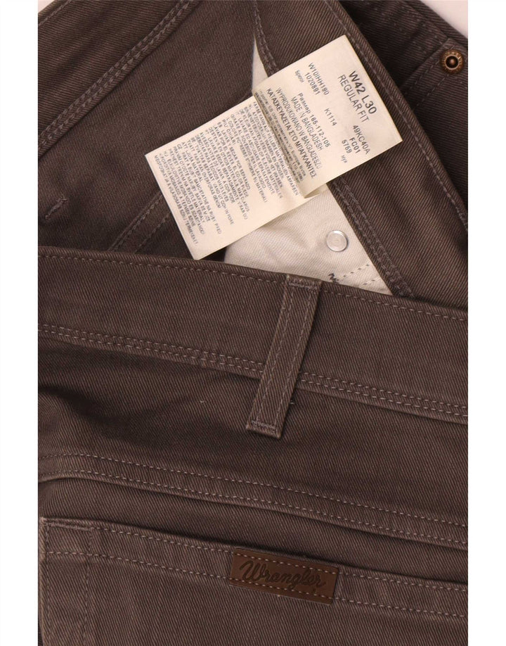 Wrangler Herre Regular Fit Casual Bukser W42 L30 Grå Bomuld