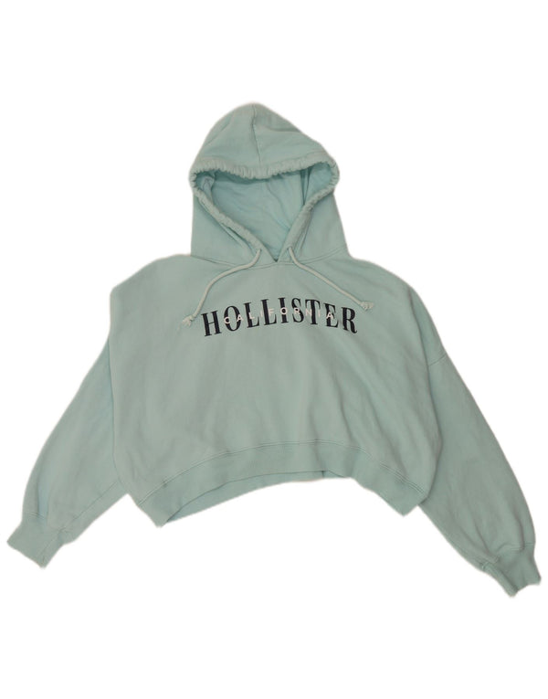 Hollister Oversized Crop Graphic Hoodie Jumper UK 18 XL Turkis