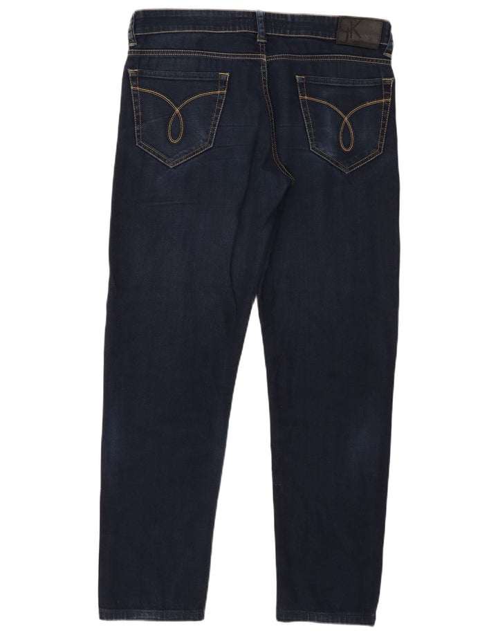 Calvin Klein Dame Slim Jeans W33 L29 Marineblå Bomuld