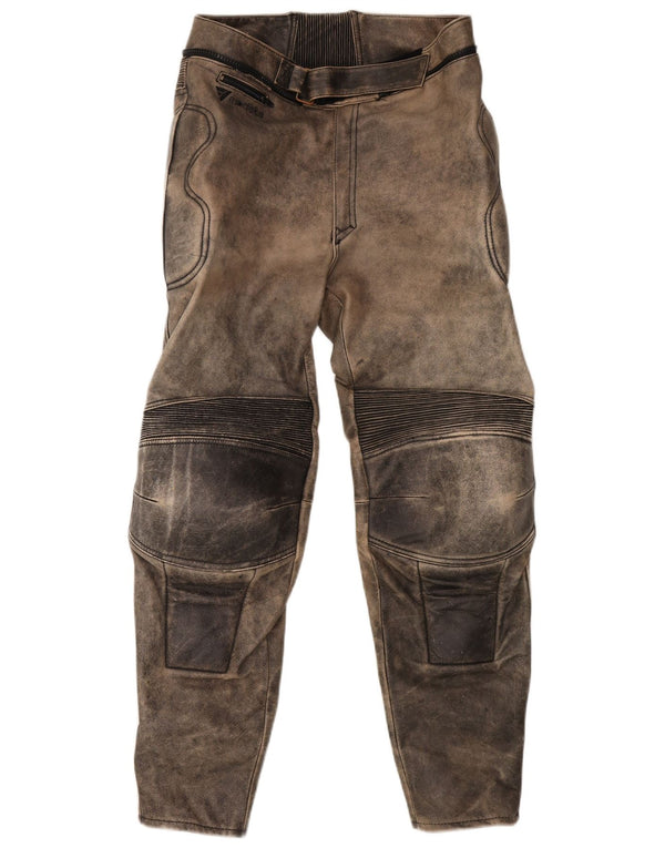 MODEKA Herre Biker Bukser Størrelse 58 3XL W36 L31 Grå Tie Dye Læder