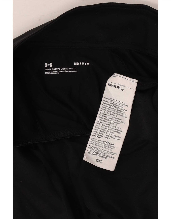 Under Armour Herre Zip Neck Pullover Træningsdragt Top Medium Sort Polyester