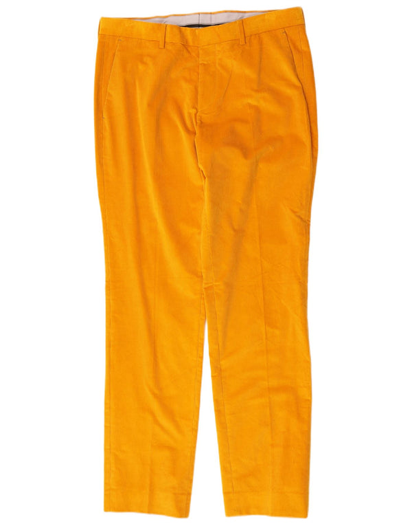Hugo Boss Herre Lige fløjlsbukser IT 48 Medium W32 L32 Gul