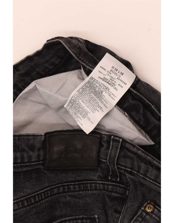 Lee Mens Brooklyn Straight Jeans W36 L36 Sort Bomuld