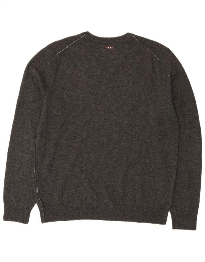 Napapijri Herre V-hals sweater Stor Grå Merinould