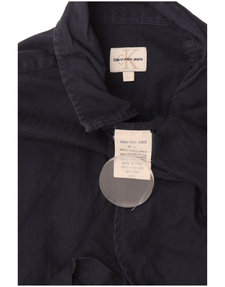 CALVIN KLEIN JEANS Herreskjorte Stor marineblå bomuld