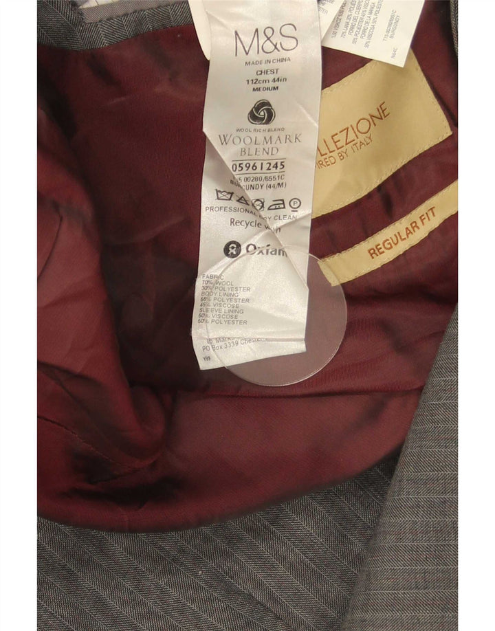 Marks & Spencer Herre 2-knaps blazerjakke UK 44 XL Grå sildebensuld