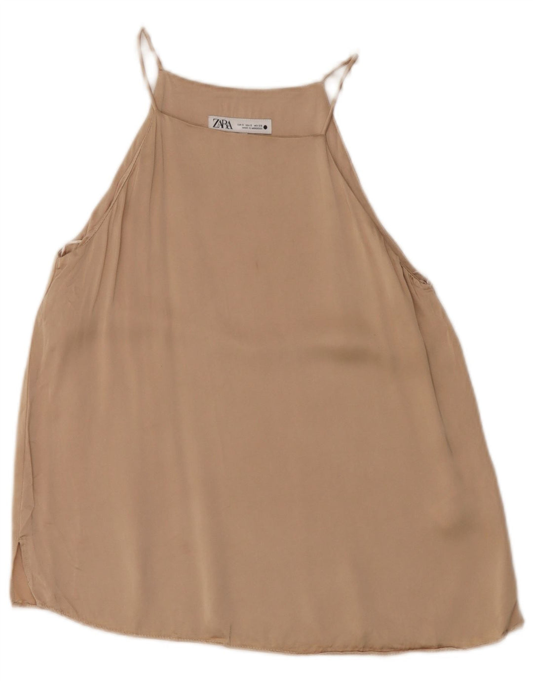 Zara Dame Cami Top UK 10 Small Beige Viscose