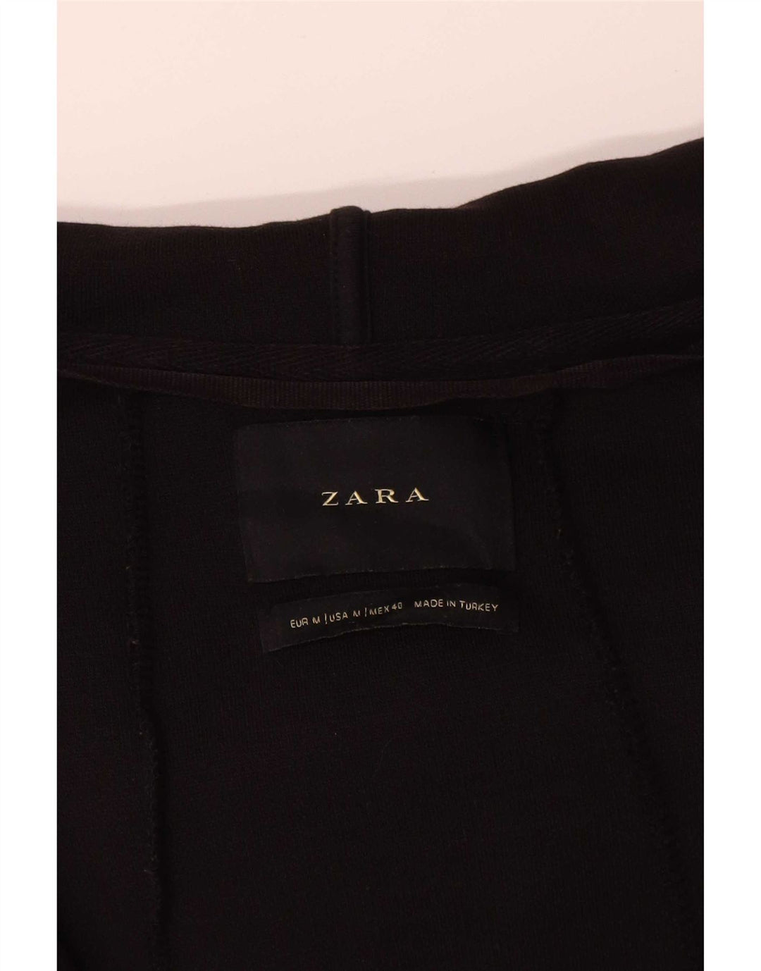 Zara Herre Longline Hooded Open Cardigan Sweater Medium Black