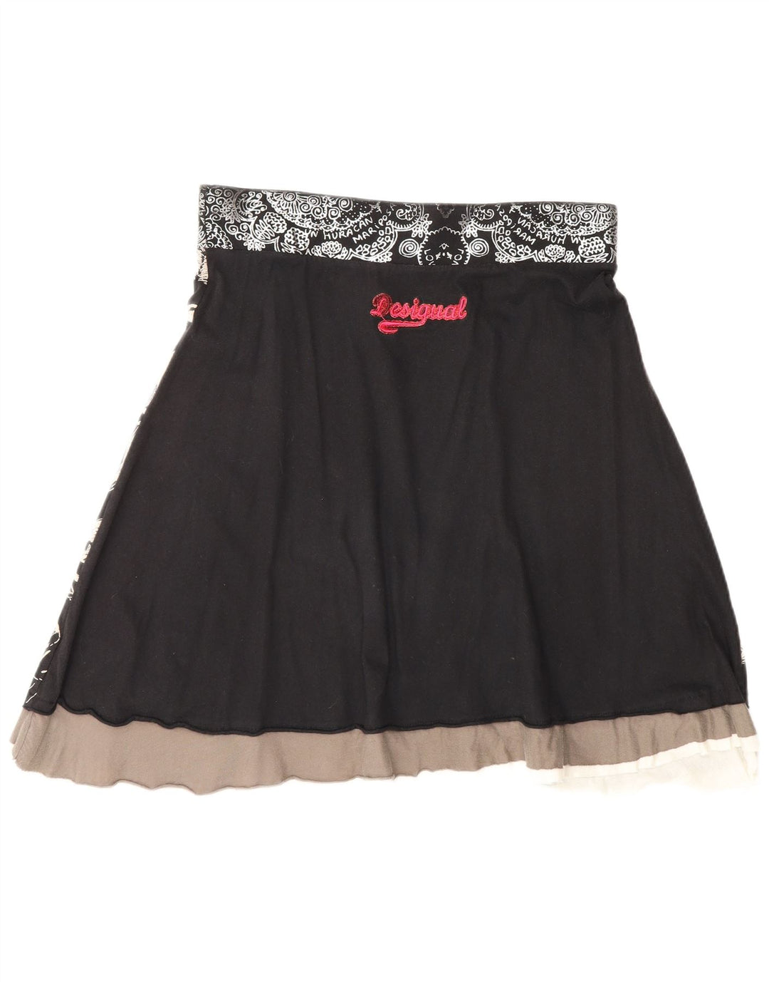 Desigual Kvinder grafisk A-line nederdel Medium W30 Sort Geometrisk
