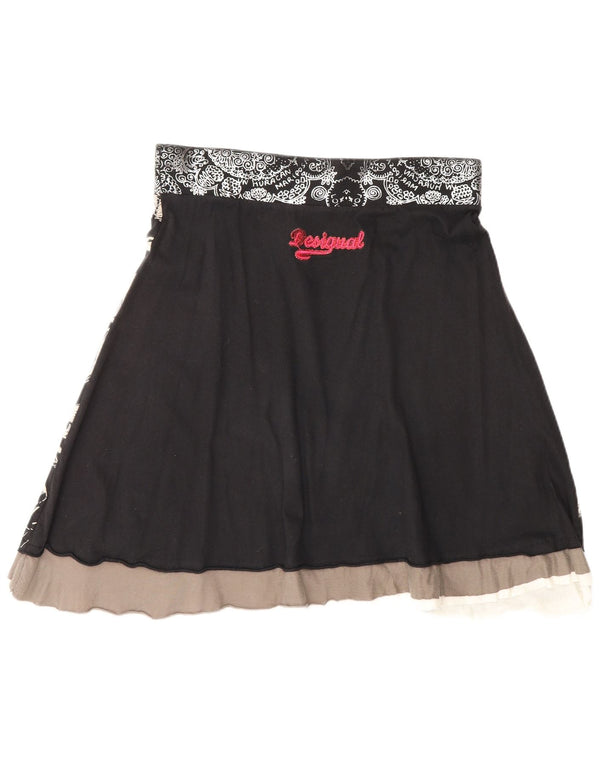 Desigual Kvinder grafisk A-line nederdel Medium W30 Sort Geometrisk