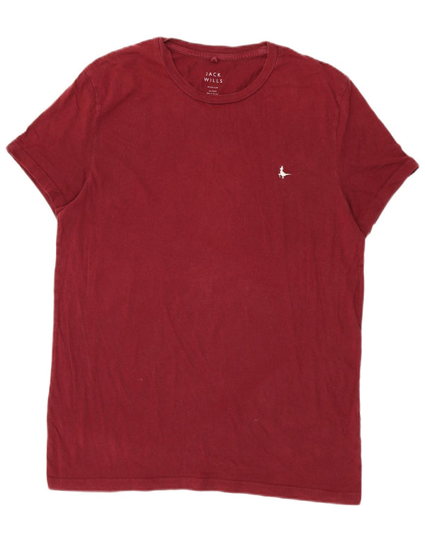Jack Wills Herre T-Shirt Top Medium Bourgogne Bomuld