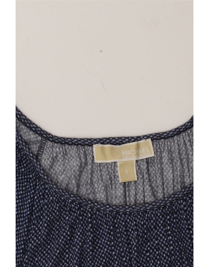 MICHAEL KORS Womens Oversized Blouse Top UK 10 Small Navy Blue Spotted Vintage Michael Kors and Second-Hand Michael Kors from Messina Hembry 