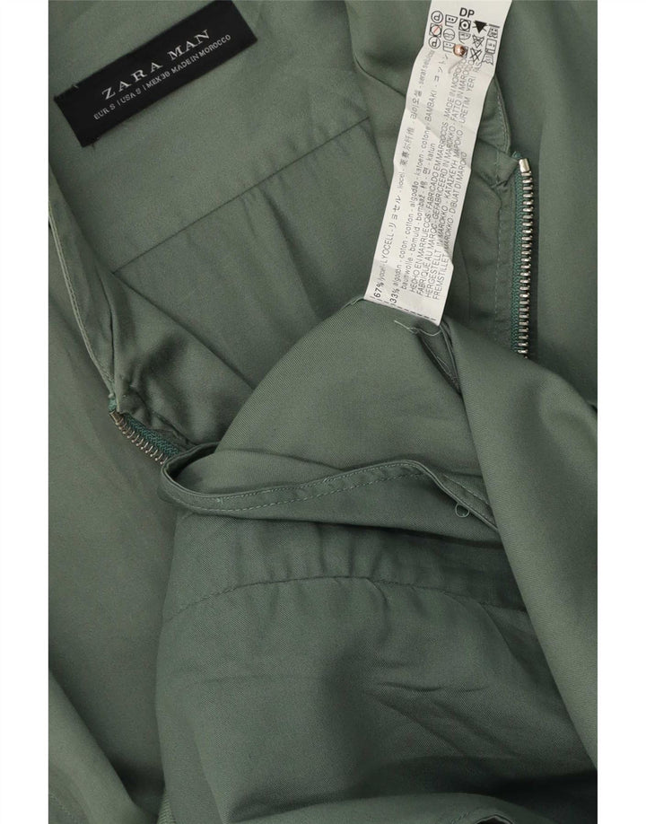 Zara Herre Bomber Jacket UK 36 Small Green Lyocell