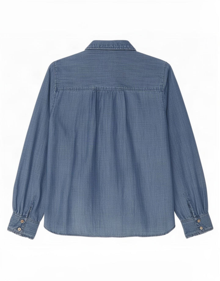 Marks & Spencer Dame Denim Shirt UK 16 Large Blue Lyocell
