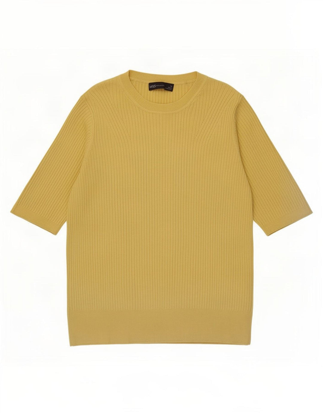 Marks & Spencer Dame sweater med rund hals DK 14 Medium Gul