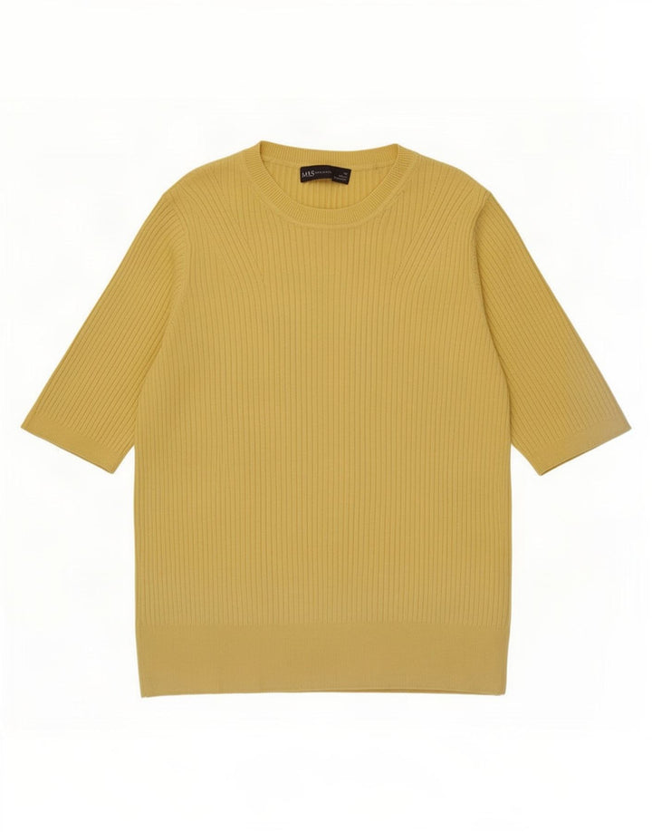 Marks & Spencer Dame sweater med rund hals DK 14 Medium Gul