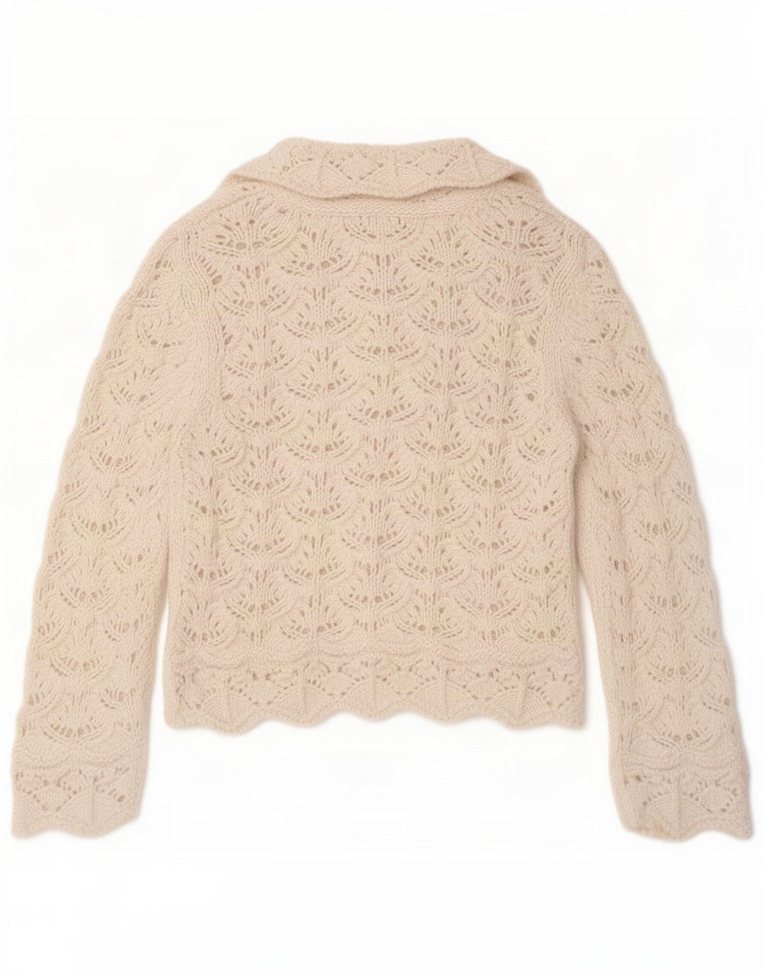 Zara Dame Cardigan Sweater UK 14 Medium White