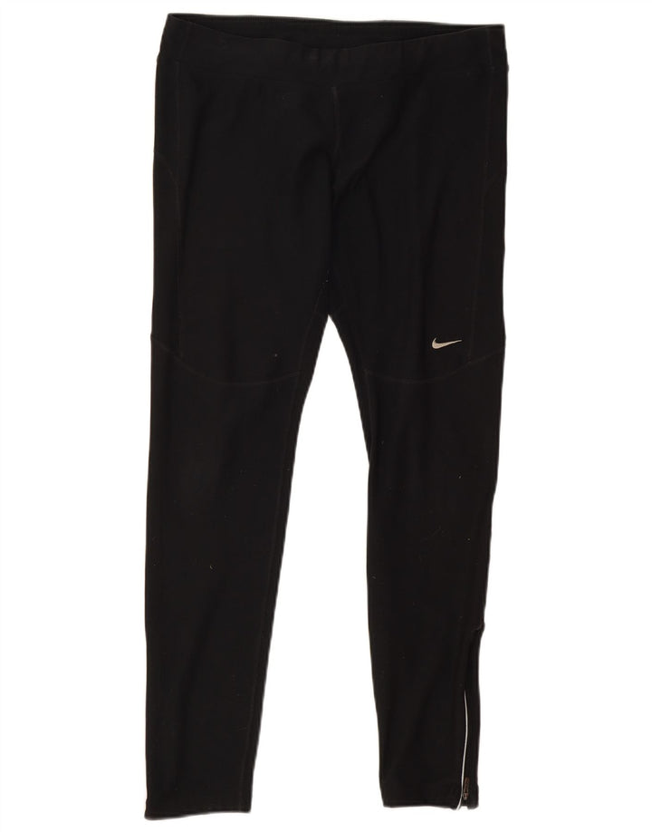 Nike Dame Dri Fit Leggings UK 16 Large Black Polyester