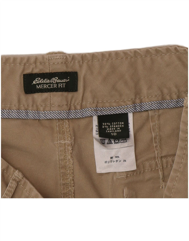 Eddie Bauer Kvinder Mercer Fit Cargo Shorts US 10 Large W32 Beige Bomuld