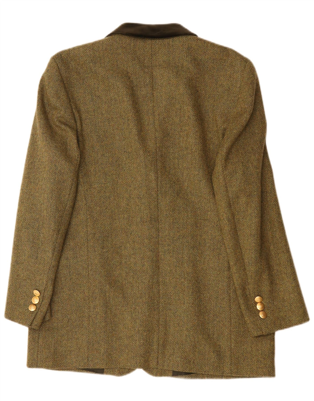 Basler Dame 3 Button Blazer Jacket UK 16 Large Green Herringbone Classic