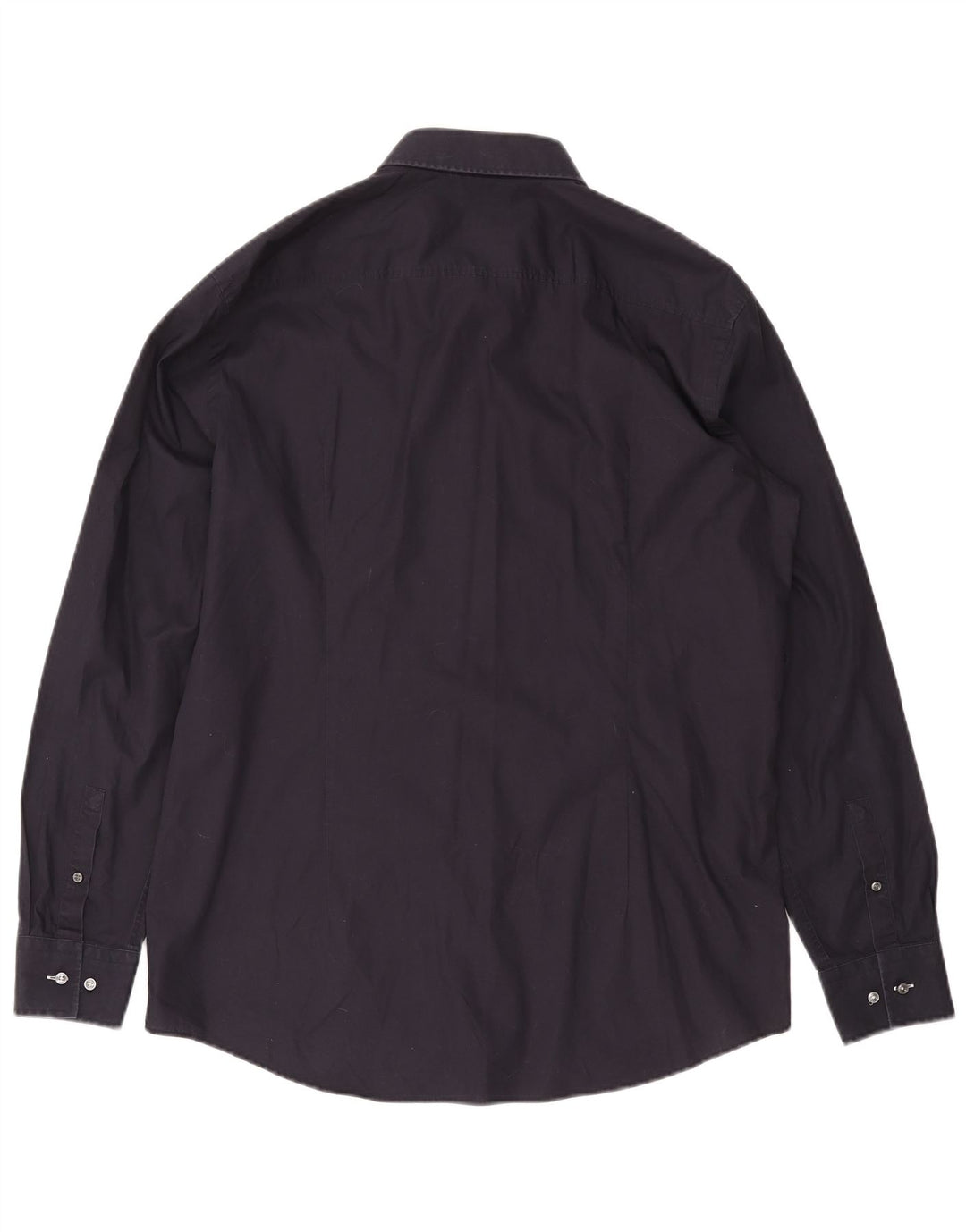 HUGO BOSS Herre Slim Fit skjorte str. 44 17 1/2 XL Marineblå Bomuld