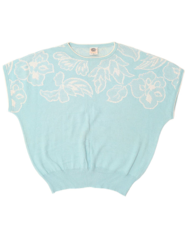 GOLDEN GATE Dame sweater med rund hals IT 48 XL Blå blomster