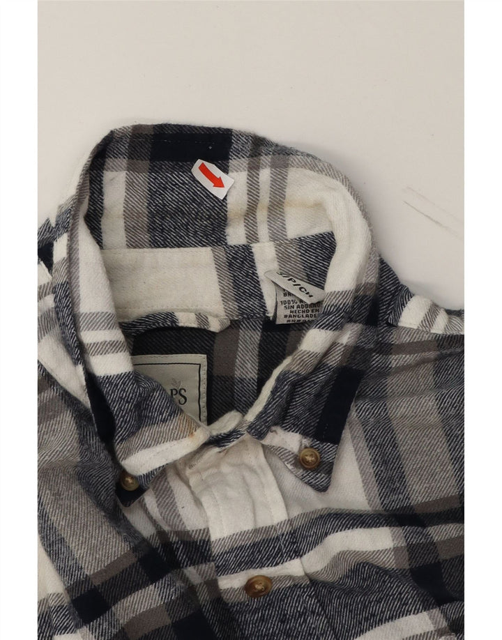 CHAPS Mens Flannel Shirt Small White Check Cotton Vintage Chaps and Second-Hand Chaps from Messina Hembry 